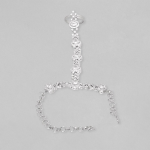 Silver Plated Cubic Zirconia Studde Ring Bracelet